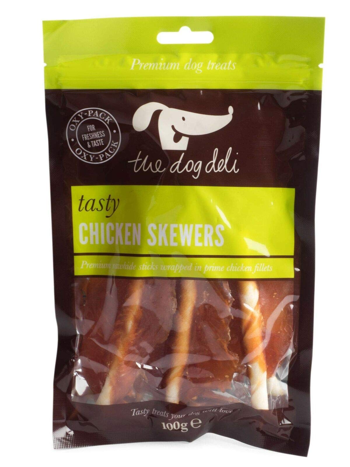 Petface Dog Deli Chicken Skewers 100g (Pack of 5, total of 500g)