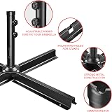 Crystals Cross Frame Parasol Base for Outdoor Garden Patio Umbrella Pole Stand view 3