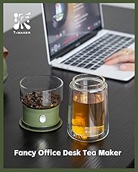 ZENS Modern Glass Infuser Teapot, Smart One Touch
