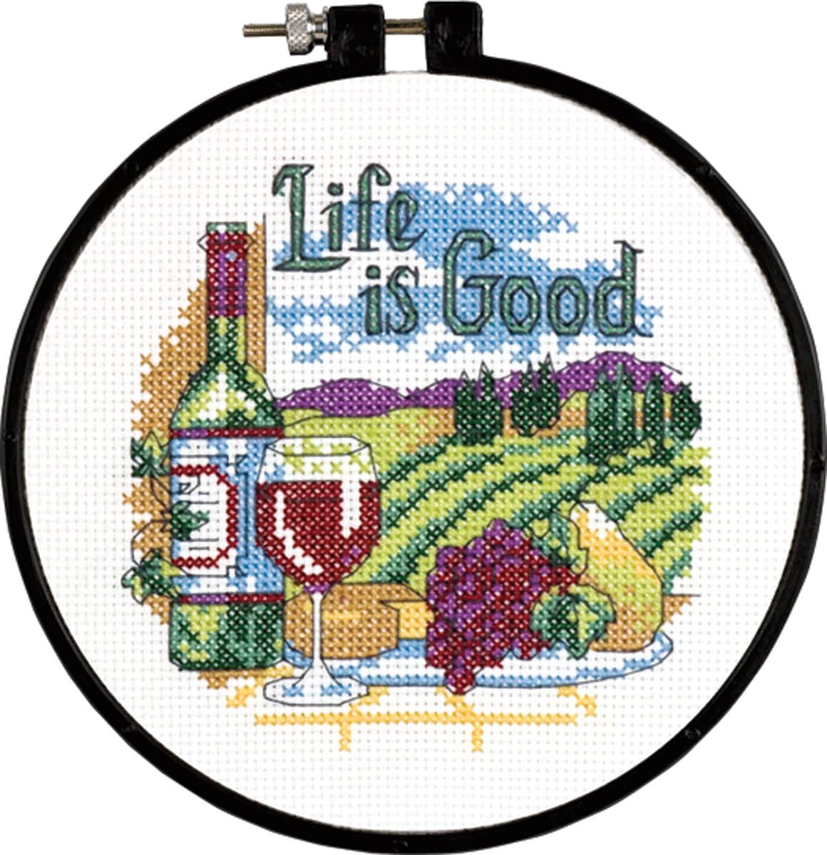 Dimensions Life is Good Learn-a-Craft Counted Cross Stitch Kit, Polyester blend, Multi-Colour