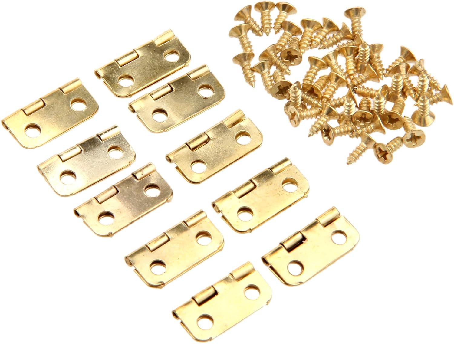 10pcs 16x13mm Gold Mini Metal Hinges Jewellery Box Dolls House