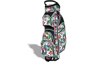 Womens Golf Bag - Taboo Fashions Lightweight Ladies Cart Bag, 14-Way, 7 Zippered Pockets, Rain Hood, Insulated Beverage Compartment (Floral Pattern)