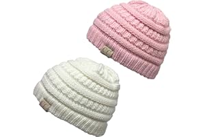 Funky Junque Kids Cozy Ribbed Beanie - Warm Winter Knit Cap for Toddlers