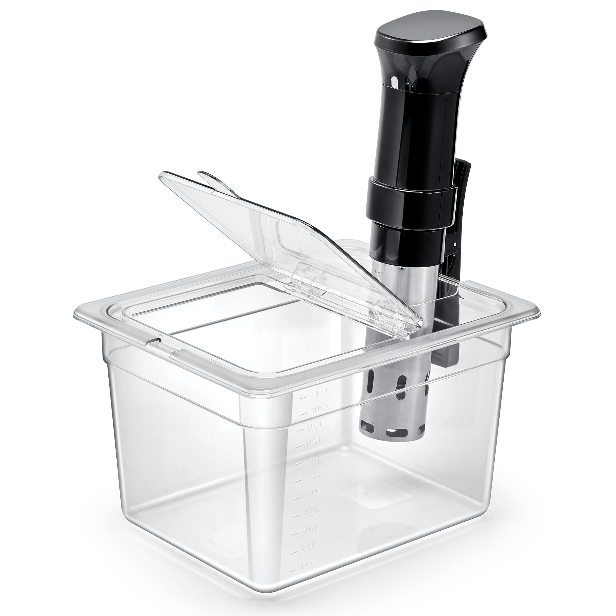 Photo 1 of **CONTAINER ONLY**HOMENOTE Sous Vide Container 12 Quart with Universal Collapsible Hinged Lid,Sous Vide Accessories Kit BPA Free,Compatible with Anova and Most Sous Vide Cookers