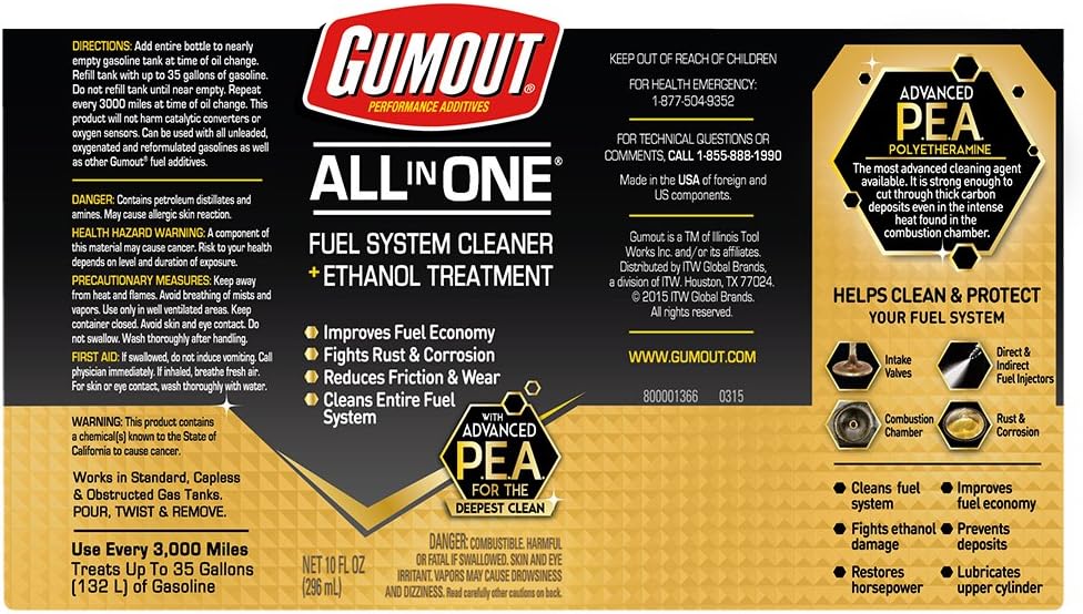 Gumout 510016 Fuel System Cleaner, 10. Fluid_Ounces: Automotive