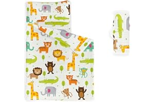Datura home Nap Mat -Animal Sleeping Bag with Removable Pillow - Daycare and Sleepovers Preschool Kindergarten Bedding Set for Kids Toddler Boys Girls