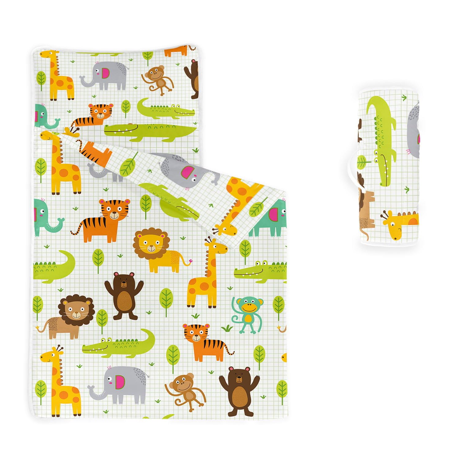 HOSIMA Nap Mat -Animal Sleeping Bag with Removable Pillow - Daycare and Sleepovers Preschool Kindergarten Bedding Set for Kids Toddler Boys Girls(Animal1 Large)