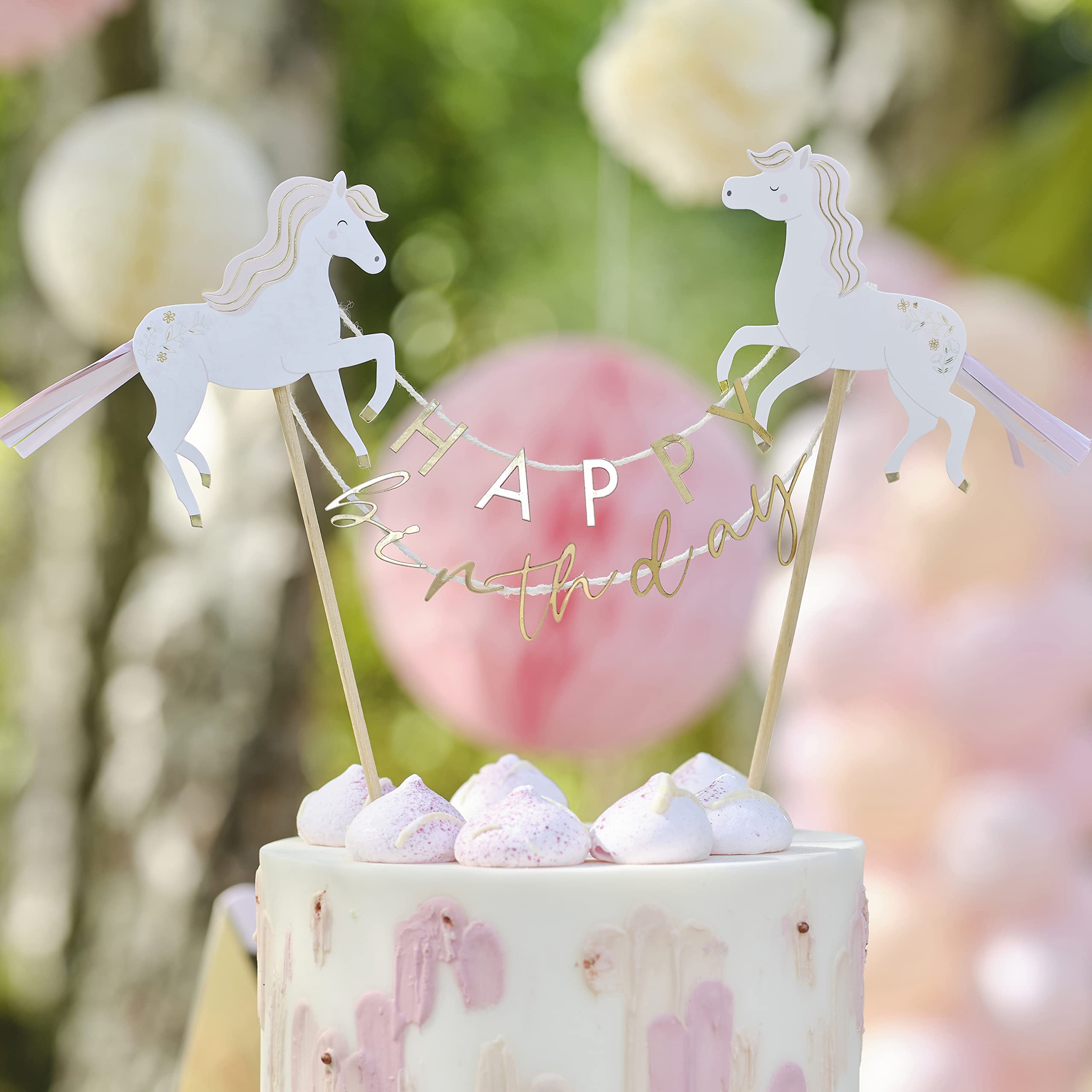 Ginger Ray Princess Unicorn Happy Birthday Cake Topper — image 1