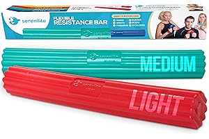 Serenilite Flexible Resistance Bar, Grip Strength Trainer, Resistance Band, Forearm Exerciser Workout, Flexible Bar for Tennis Elbow, Golfers Elbow, Physical Therapy, Pain Relief, Tendonitis, Recovery