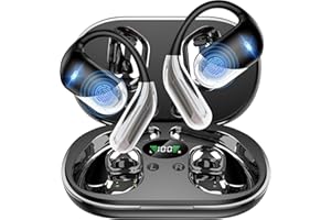 Open Ear Wireless Earbuds, Sports Bluetooth Headphones with Real Time Translation, 80Hrs Playtime with LED Power Display, Noi