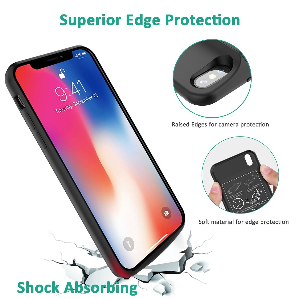 iPhone Xs/ X Battery Case, Stoon 6000mAh Portable Charger Case