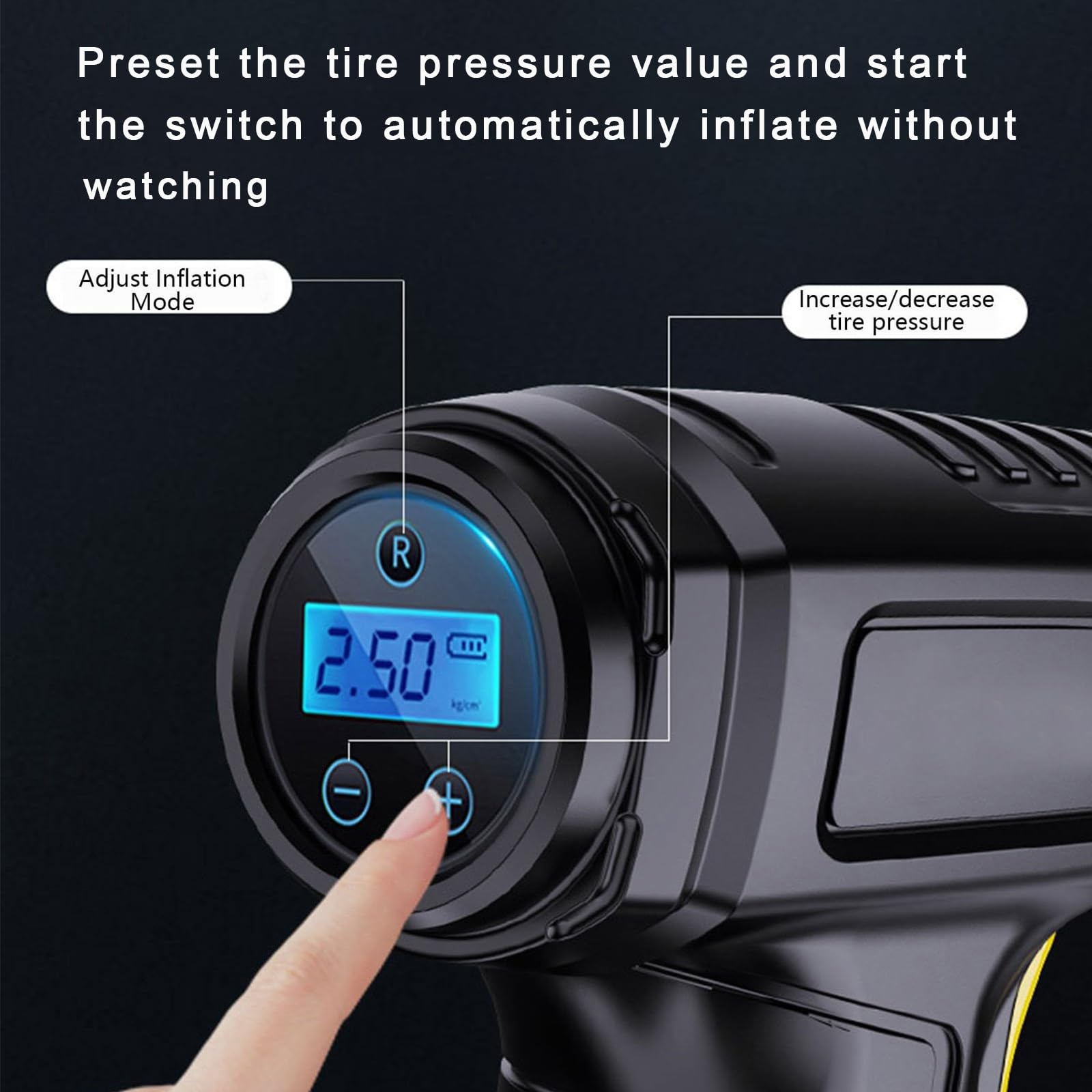Portable Air Compressor Air Pump for Car, 150PSI Tire Inflator with LED Flashlight, Tires 12V Auto Tire Pump with Digital Pressure Gauge, Inflator for Car Tires, Motorcycle, Bike, Ball