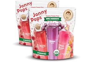 JonnyPops Organic Freezer Pops Variety Pack - Grape, Cherry, Fruit Punch - Top 8 Allergen Free, Vegan & Kosher (24 count – 2 Pack)
