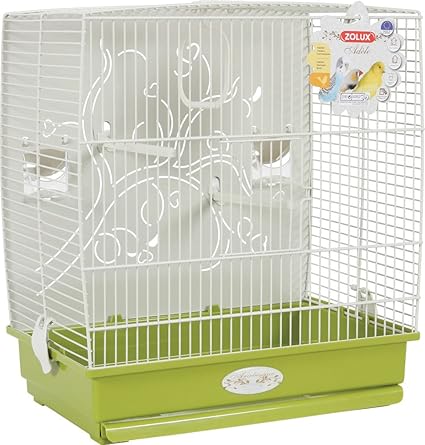 Zolux Adèle Cage Avec Fond En Métal Pour Oiseau Exotiqueperruches Olive 40 X 31 X 44 Cm