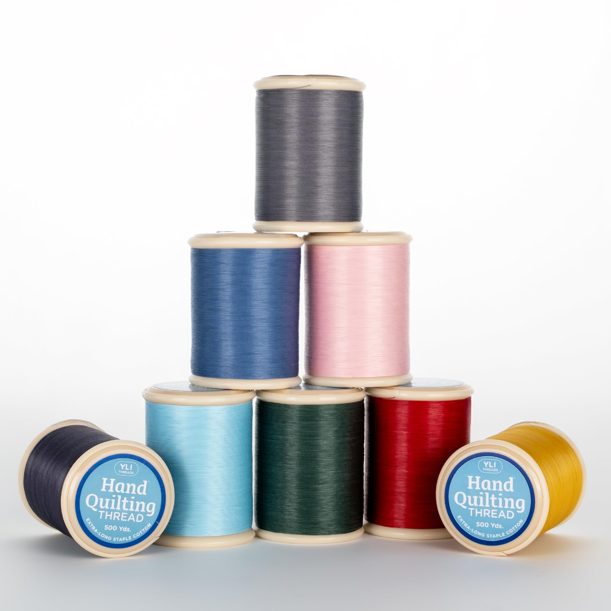 YLI Hand Quilting Thread - 100% Egyptian Cotton, Glazed, Strong & Tangle-Free, 500 yd. Spool - White