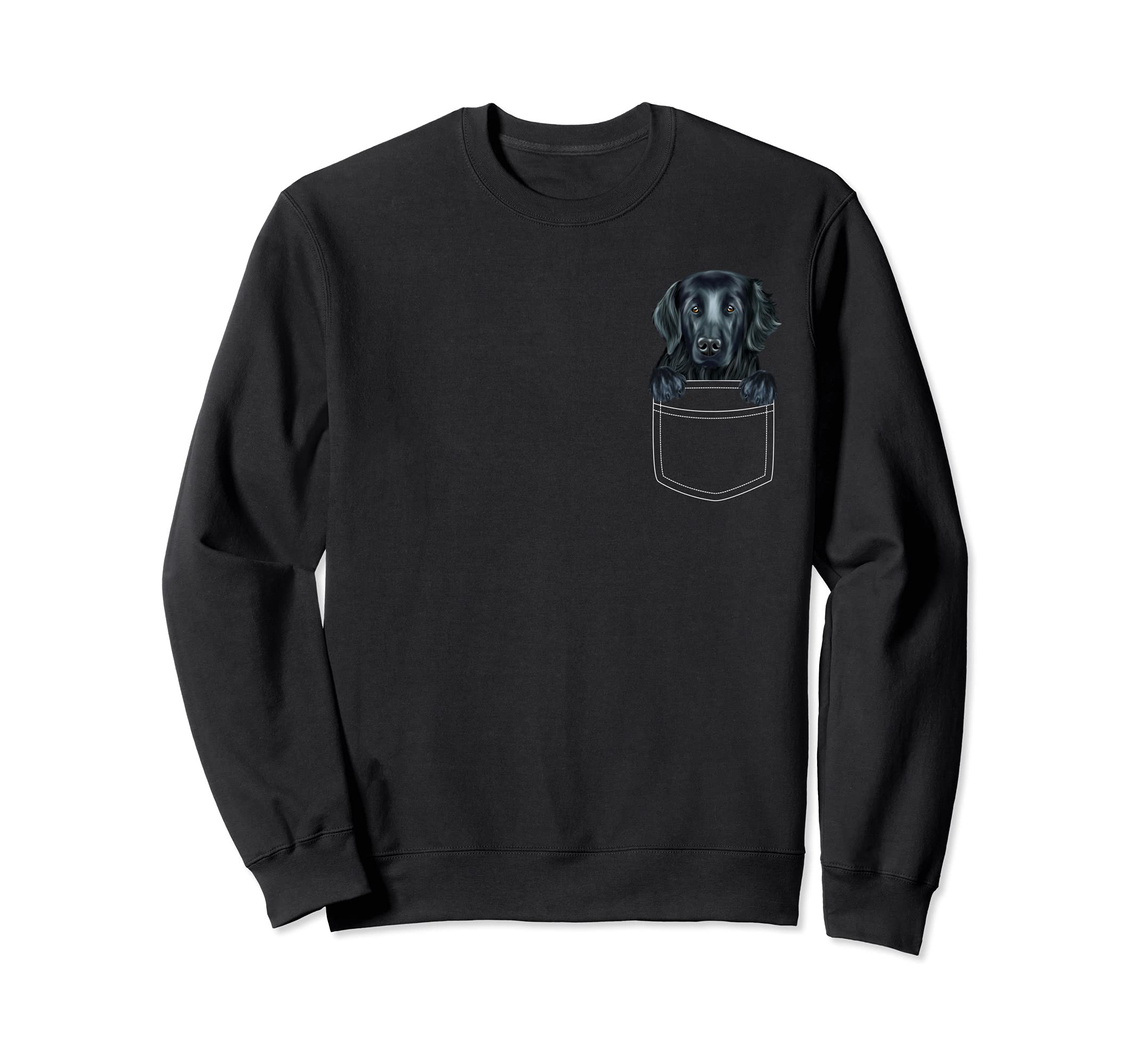 Flat-Coated Retriever Dog In Pocket Funny Dog Lover Sweatshirt
