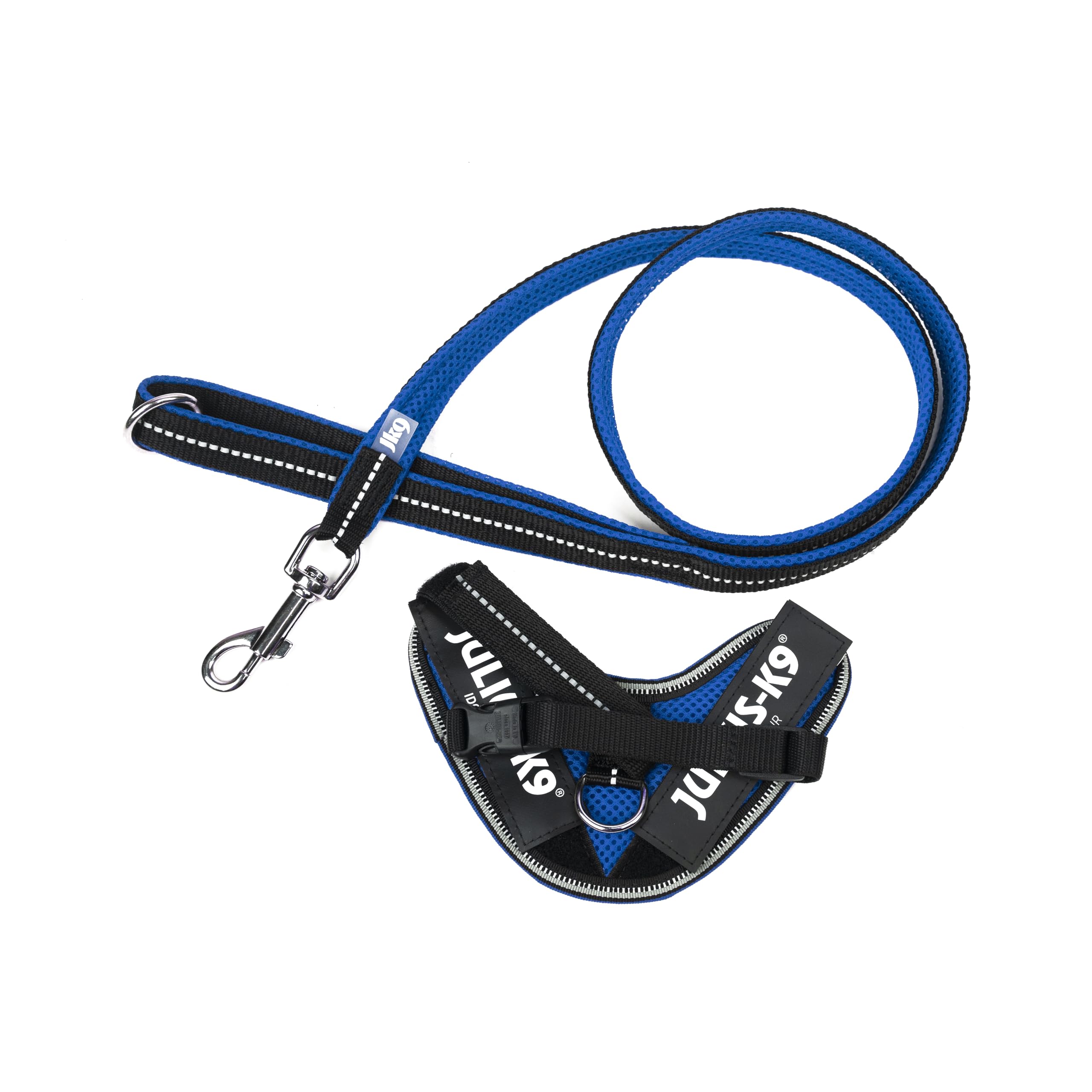 IDC Powair Bundle - IDC Powair Harness, Size: 3XS/Baby 1, Blue + IDC Powair Leash, Size: 1,2 m with Handle and Small Carabiner, Blue