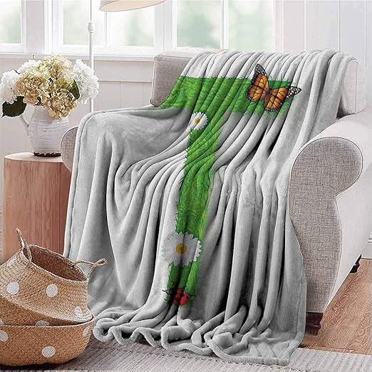 Manta de viaje con diseño de letra T con texto en inglés "Alfabeto