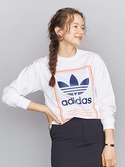 Amazon ビューティ ユース Adidas Originals アディダス オリジナルス ロゴロングスリーブ Tシャツ 0100 レディース ホワイト 01 S Tシャツ カットソー 通販