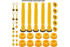 VIKKSAER Gas Can Spout Replacement Kit, Flexible Pour Nozzle for 1/2/5/10 Gallon Gas Cans, Includes Nozzle, Vent Caps, and Ga