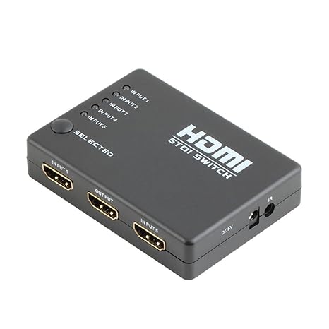 PremiumAV MST-835-1_DR 5-Port HDMI Switch Splitter (Black)