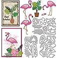 GLOBLELAND Tropical Flamingo Cutting Dies Metal Flower Leaves Die Cuts Hibiscus Pot Cutting Embossing Templates for Scrapbooking Crafts Paper Cards Making