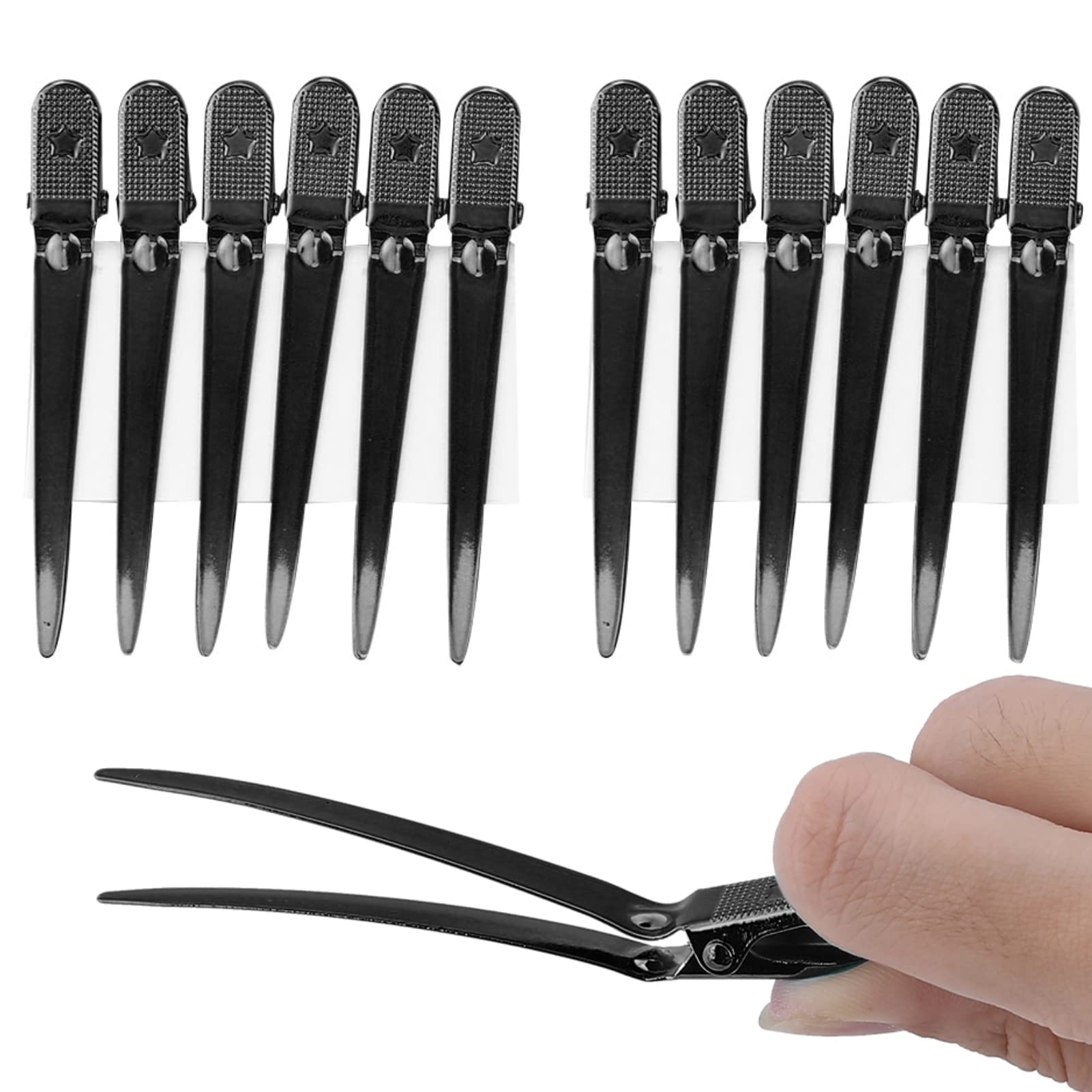 12PCS Duck Bill Hair Clips for Styling Sectioning, 3.5 Inch Alligator Hair Sectioning Hairdressing Clips for Hair Styling, Hair Coloring, Thick Hair Sectioning, Salon