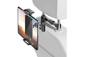 Tryone Car Headrest Tablet Holder Mount Stretchable Backseat Tablets Stand for Kids, Car Seat Mounts Compatible with iPad Pro 12.9 Air Mini, iPhone, Galaxy Tab, Switch, All 4.7-12.9" Screen Devices