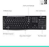 Logitech K270 Wireless Keyboard for Windows UK English Layout Black view 7
