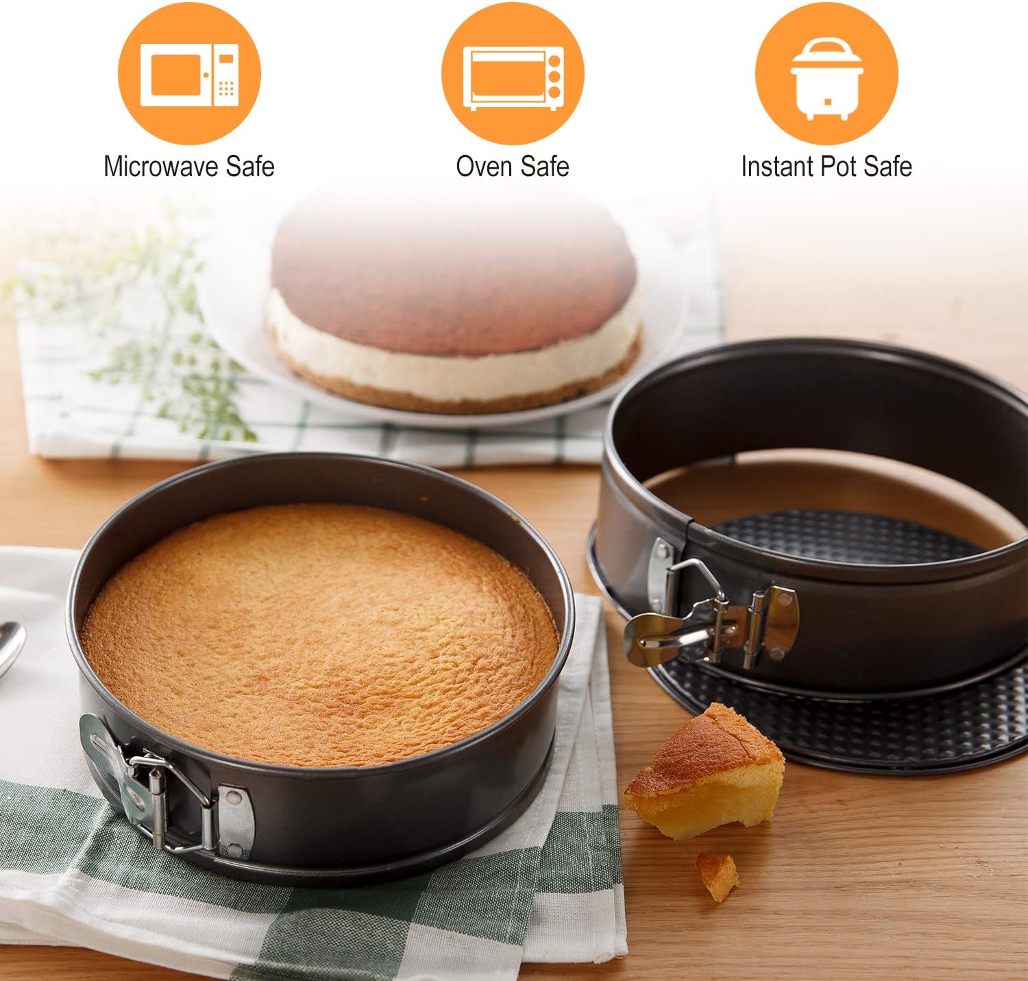 SHECIPIN Springform Pan set, Nonstick Leakproof 3pcs(4"/7"/9") Cake Pan Bakeware Cheese cake Pan with 50 Pcs Parchment Paper Liners: Kitchen & Dining
