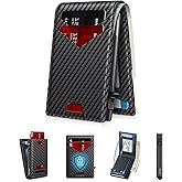 Wallet for Men Wallet with Slim Pop Up Card Holder for 12-14 Cards, RFID Blocking Bifold Minimalist Smart Wallet, Credit Card Holder with ID Window & Cash Slot, Compact Metal Card Case, Gifts for Men