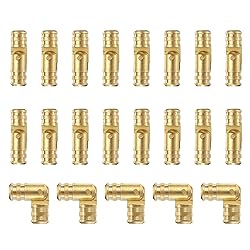 uxcell 20Pcs Invisible Barrel Hinges, 5x17mm Brass