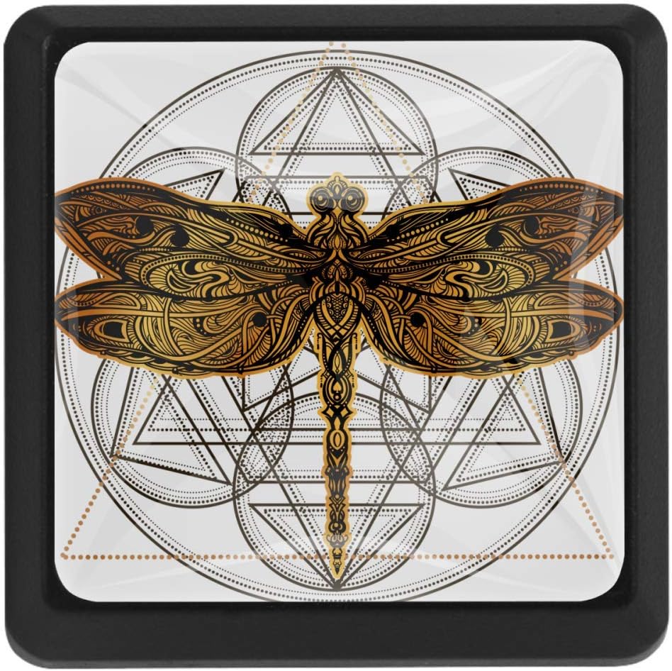 Yumansis Libélula Círculo Triángulo Perillas cuadradas para cajones