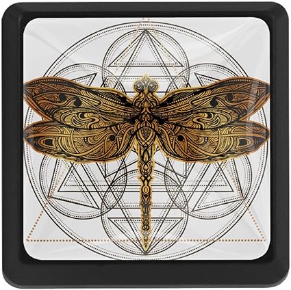 Yumansis Libélula Círculo Triángulo Perillas cuadradas para cajones