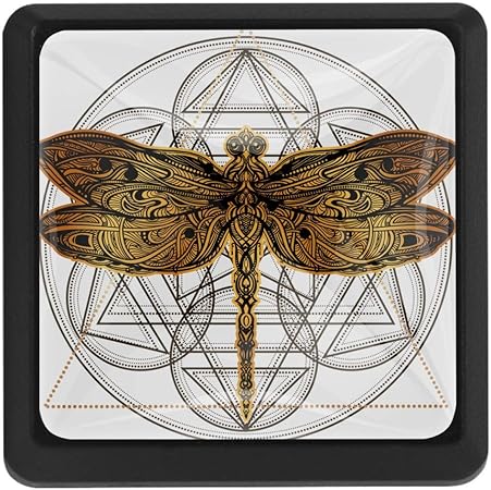 Yumansis Libélula Círculo Triángulo Perillas cuadradas para cajones