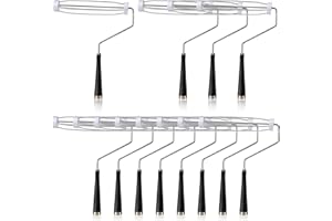 Gerrii 12 Pcs 9 Inch Paint Roller Painting Roller Frame 5 Wire Brush Supplies for Wall House Homes (Black)
