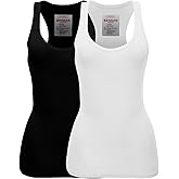Zenana Women's Plain Solid Color Ribbed Racerback Tank Top Shirt Plus Sizes