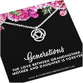 A Charmed Impression Sterling Silver Three Circle Necklace - Grandma Mom Daughter Gift