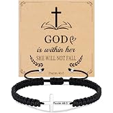 Sistble Christian Gifts Cross Bracelet for Men Easter Baptism Religious Gifts for Women Handmade Braided Bracelets Inspirational Confirmation Gifts for Teenage Girl Boys Jewelry
