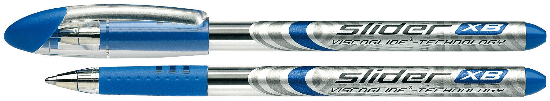 Schneider Ballpoint Pen Slider Basic Cap Model XB Blue Barrel Colour Transparent Pack of 10