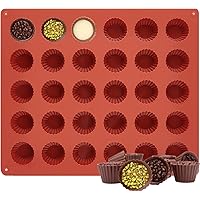 JOERSH 30-Cavity Chocolate Candy Mold/Peanut Butter Cup Mold Silicone Molds for Chocolate, Jello, Keto Fat Bombs and Cordial