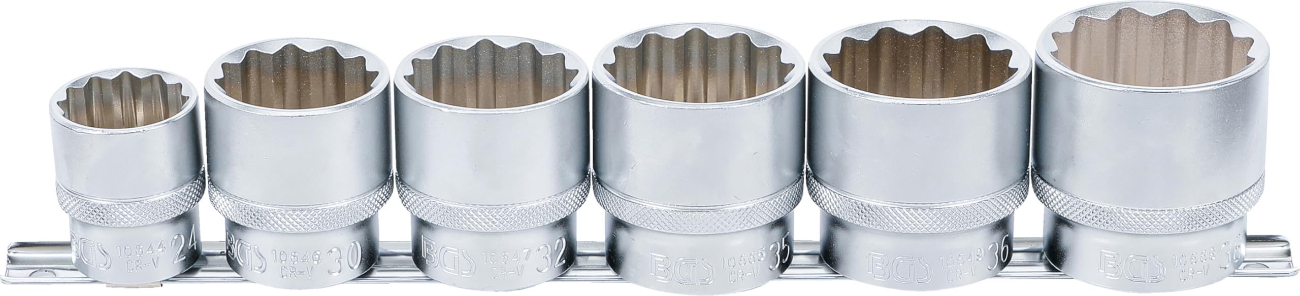 BGS 70102 | Socket Set, 12-point | 12.5 mm (1/2") Drive | 24 - 38 mm | 6 pcs.