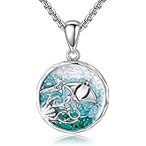 CUPENDA Stingray/Turtle/Starfish/Whale/Wave Necklace 925 Sterling Silver Pendant Necklaces Ocean Beach Valentine's Day Jewelry for Women Men