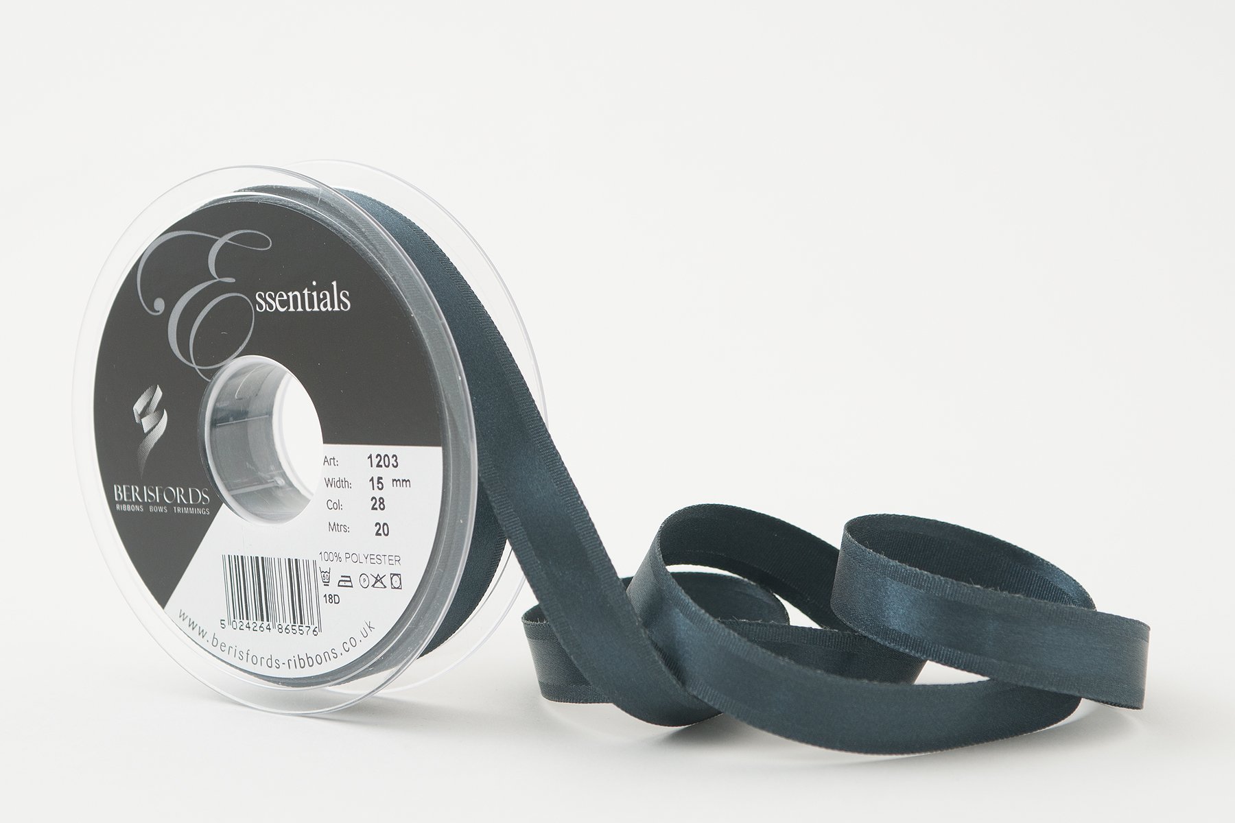 Berisfords Grace Ribbon, Wardle Grey, 15 mm