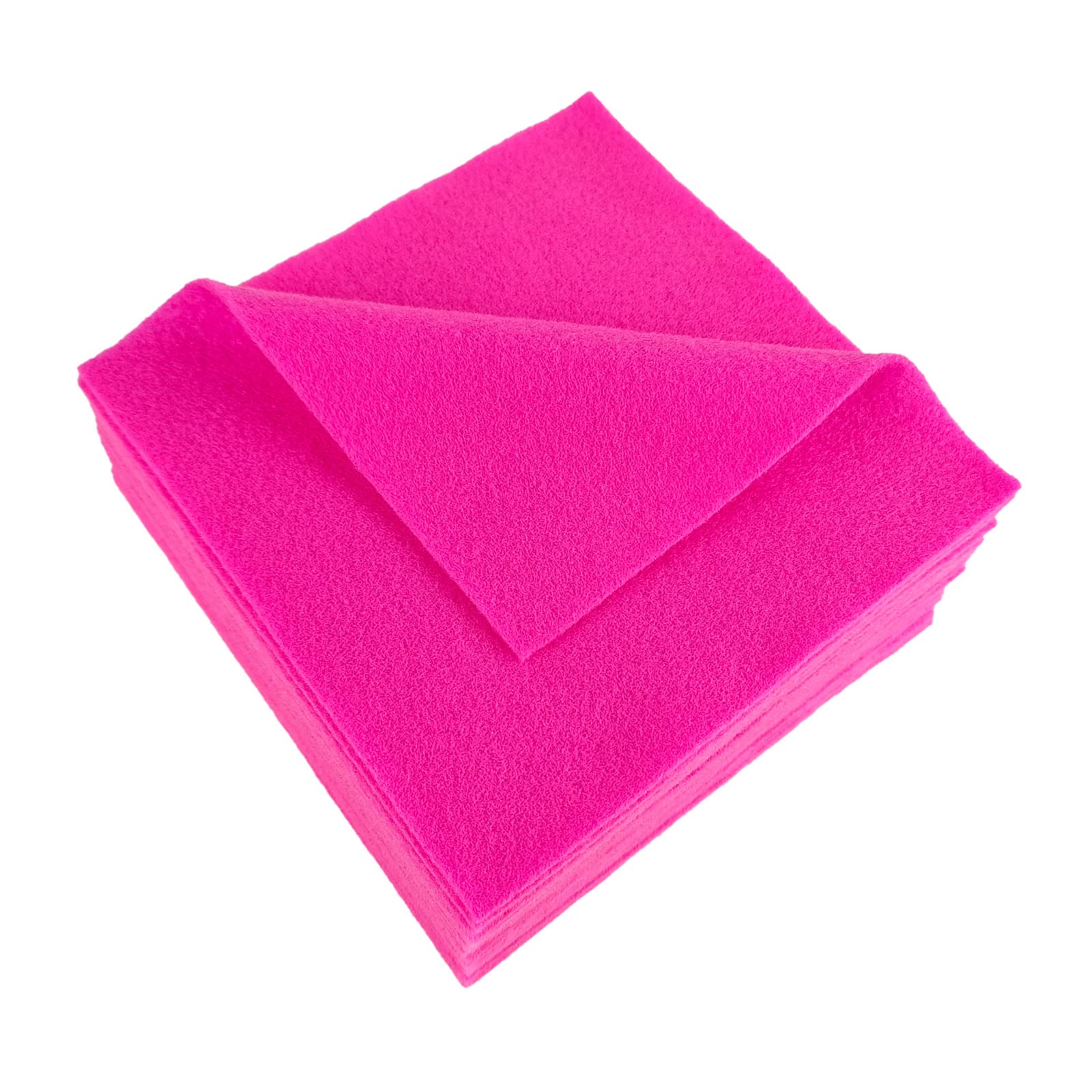 Jtnohx Soft Felt Fabric, Colour Felt Sheets for Crafts, 1.4mm Thick Flexible Craft Fabric for Handwork DIY Projects 15x15cm(Rose Pink)