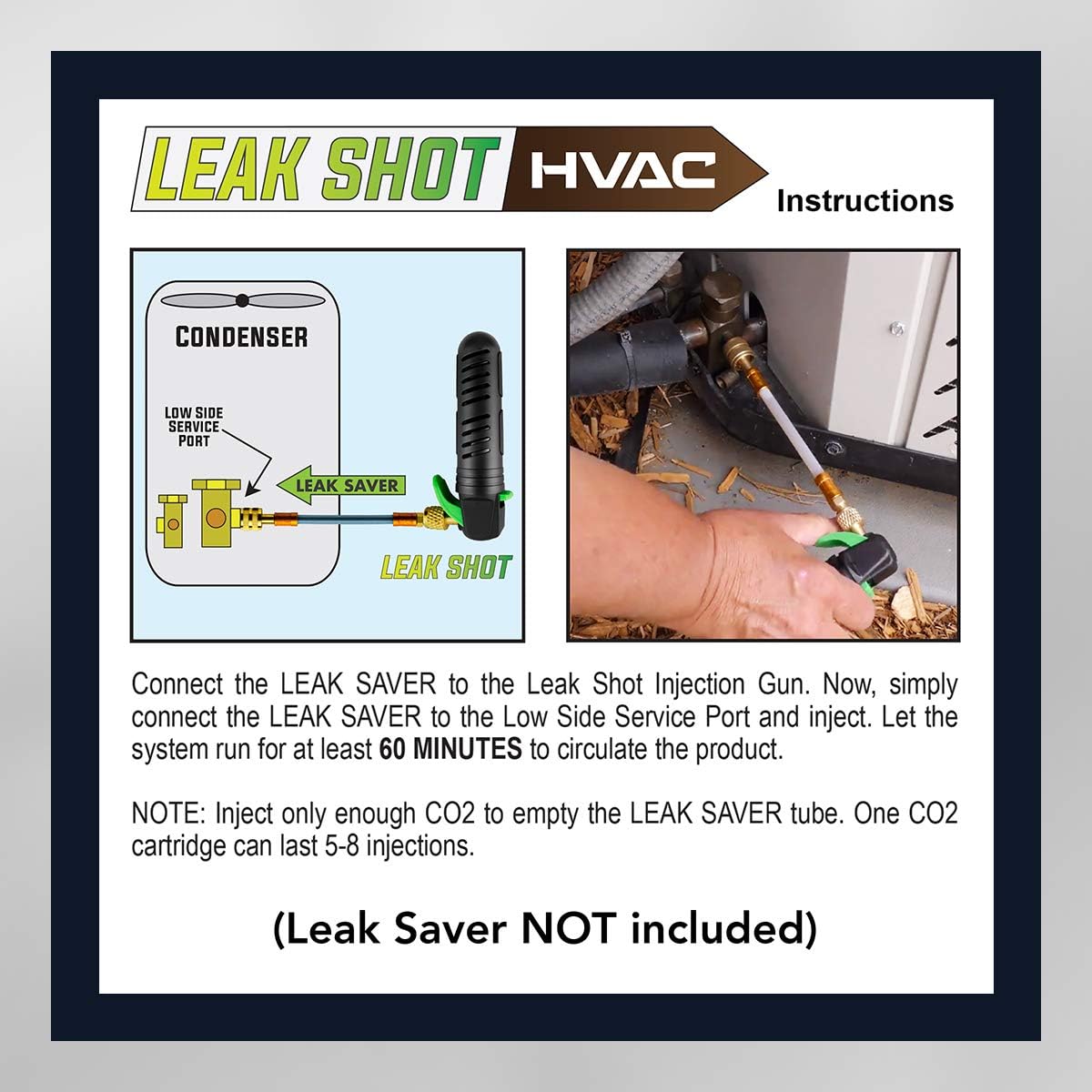 Leak Shot HVAC (by Leak Saver) - Professional Condensate Line Blaster and Leak Saver Leak Sealant Injector for Air Conditioning and Refrigeration Systems: Automotive