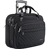 VANKEAN Rolling Laptop Bag Women Men with Wheels, Fits Up to 15.6 Inch, Water Repellent, Overnight, RFID Pockets, Black
