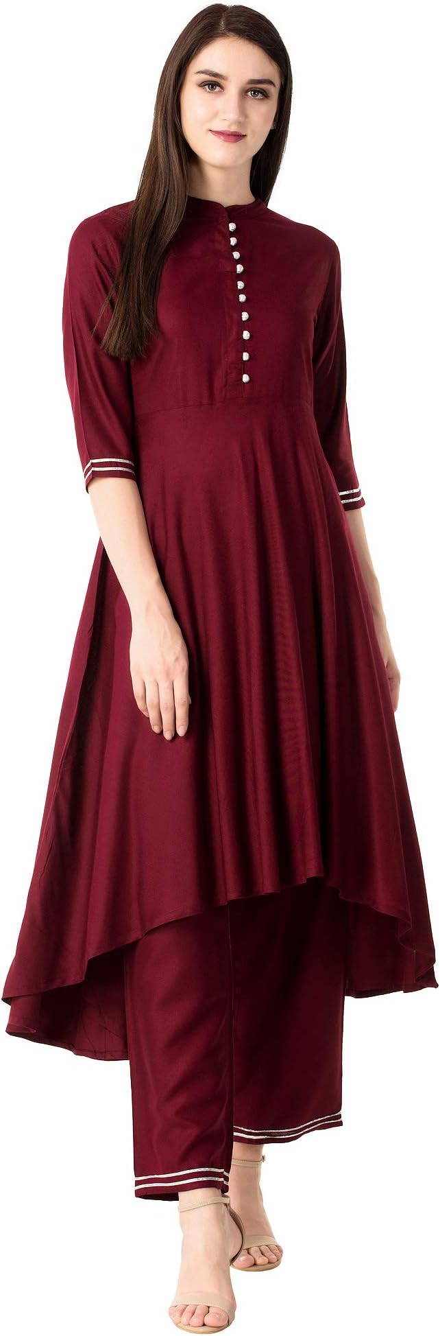 Khushal KWomen's Rayon Kurta With Palazzo Set