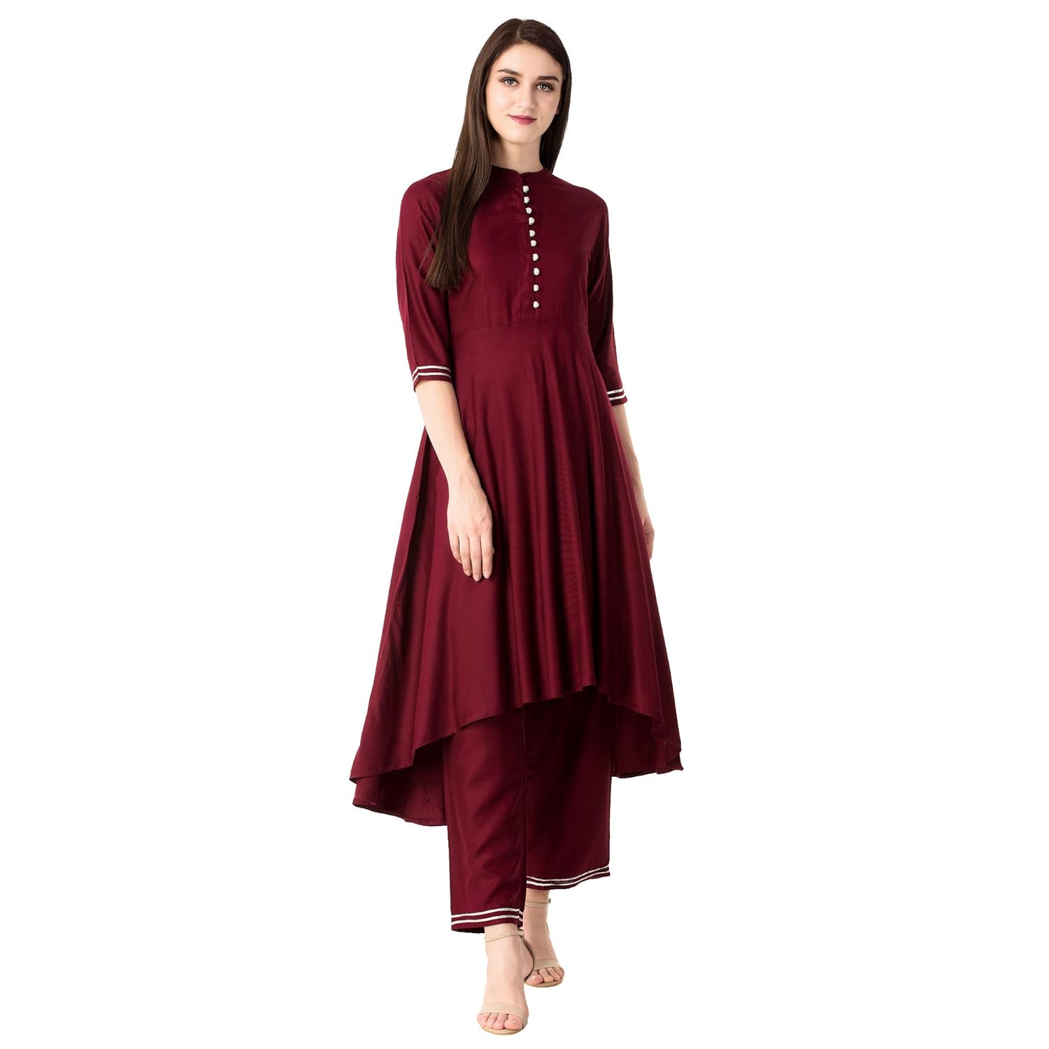 khushal k women's rayon kurta with palazzo set