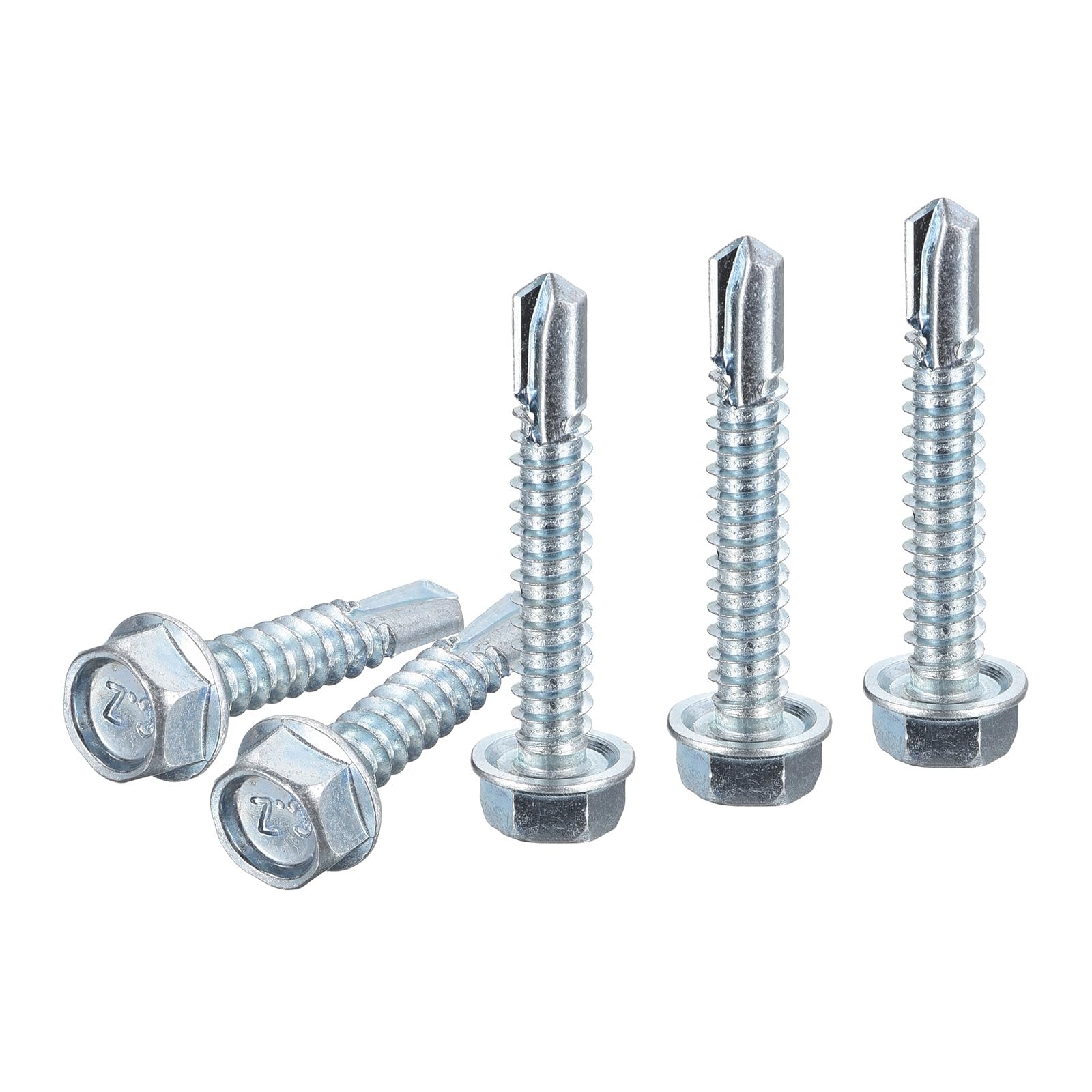 DTGN #10x1" Hex Washer Head Self Drilling Screws - 100Pack - Good for Metal - Carbon Steel Self Tapping Metal Sheet Screws